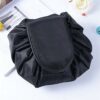 MUXItrade Lazy Drawstring Make up Bag Portable Large Travel Cosmetic Bag Pouch Travel Makeup Pouch Storage Organiser For Women Girl Black