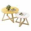 Round Coffee Tables Japanese Style Coffee Table Combination Wooden Inlaid Table Set Side Table For Living Room Bedroom Balcony 9 Colors Color  A