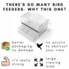 Window Bird Feeder with Removable Seed Tray with Drainage Holes, Clear Window Bird Feeder with Strong Suction Cups, Outdoor Window Bird Feeder wi