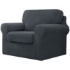 CHUN YI 3 Pieces Stretch Sofa Cover 1 Seater with One Separate Cushions and Backrests Stylish Jacquard Spandex Fabric Sofa Slipcover for Living R