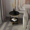 XJZKA Side Table Console Side Table SlateConcrete 2Tier End Accent Table with Storage Shelf Modern Furniture for Living Room Bedroom Balcony Fami