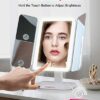 EASEHOLD Lighted Vanity Makeup Mirror 2000mAh Rechargeable USB C 1X2X3X Magnifying Mirror with 60 pcs LED Lights 3Color Light Modes Trifold Beaut