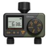 Water Timer for Irrigation, Diivoo Sprinkler Timer 2 Outlets, Automatic Hose Tap Timer, Garden Watering Systems With Rain Delay/Auto&Manual Mode
