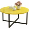 CJXin Living Room Coffee Table Wooden Stable Round Table Sofa Side Table The Mall Corridor Negotiating Table Single Layer Coffee Table Save Space