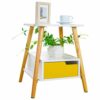 PAKUESQO Sofa Side Tables Double Open Desn Small Coffee Table Coffee Tables Solid Wood Legs Movable Minimalist Mini Table Living Room Sofa Side C