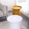 GFHLP Tea Table Round Coffee Table Modern Small Apartment Bay Window Balcony Table Combination Living Room Side Table Color  White Size  46  50cm