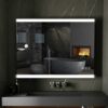 furduzz IL-02-70 Bathroom LED Mirror, 700x500mm Illuminated Backlit Bathroom Mirror with LED Light,Wall Mounted Vanity Mirror with 3 Color Light