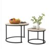 Tok Mark Traders Modern Sleek  Stylish Golden Rattan Side Table Circle Round Table solid Matte Black finish Legs Sofa Side Table Stool Coffee Bes