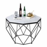Round Sofa Tables Modern Coffee Tables for Small Spaces Marble Top Living Room Table Metal Frame Tea Table