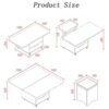 HMBB Lift Top Coffee Table 47.2 Coffee Table with 2 Storage Drawers and Hidden Compartment MultiFunctional Folding Dining Table with 4 Stools for