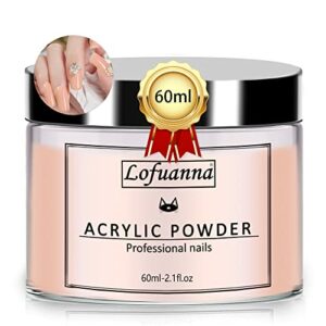 Lofuanna 60g2.1oz Nude Acrylic Powder Professional Salon Quality Acrylic Nail Powder for Nails ExtensionNo Need Nail Lamp Nail Art System for Hom
