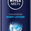 NIVEA Men Pack of 1 body lotion 1 x 250 ml bottle vitalising body lotion absorbs quickly for normal to dry skin