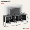 Bestier TV Stand Cabinet Entertainment Centre Gaming TV Stand for 160CM TV with LED Light Modern TV Media Console with Glass Shelves