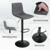 PHIVILLA Modern Bar Stools Set of 2, Barstools with Backrest, Adjustable Swivel Gas Lift, Pu Leather Bar Stool for Breakfast Bar, Counter, Kitche