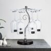 FIAMER Countertop Wine Glass Holder Tabletop Stemware Storage Rack Air Drying System Kitchen Bar Storage Rack Desktop Goblet Storage Rack Metal G