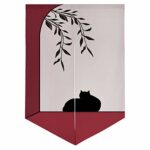 Japanese Noren Doorway Curtain Tapestry Cat Printed Closet Curtain Door Curtain Room Divider Home Decoration 29 x 59 inch