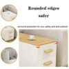 oiakus Sofa Side Table Wood Side Night Stand Table with Double Drawer Nordic Coffee Table Storage Table Save Space Multifunction Locker Lamp Tabl