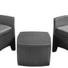IPAE Rattan Garden Table and Chairs Set Set Of 2 Garden Chairs With Cushions  Table Patio Set
