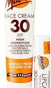 Malibu Duo Pack Sun Protection Face Cream and Lip Balm SPF 30 Water Resistant