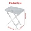 WANGLE Acrylic Folding Tray Table Transparent Portable Coffee Tea Table Modern Square End Table Rectangle Snack Tray Desk for Small Space Living