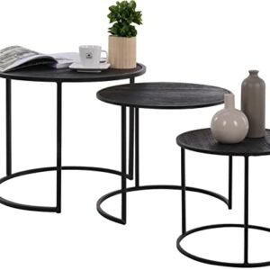 Nabatee Set Of 3 Round Nesting Tables Elegant Chic Style Living Room Side Tables Hallway Tables UK