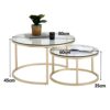 CCBUY 2 in 1 Iron Coffee Table Small Apartment Living Room Coffee Table Tempered Glass Round Sofa Side Coffee Table Color  Picture color Size  On
