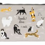 Blue Q Zipper Pouch People I Love Cats Constructed Out of 95 Recycled Material Measures 7.25 by 9.5 inches QA270