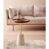 End Table Coffee Table Coffee Tables End Tables with Wooden Table Top and Marble Base Side Table for Living Room Reception Room and Home Decor Cr