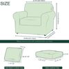 CHUN YI 3 Pieces Stretch Sofa Cover 1 Seater with One Separate Cushions and Backrests Stylish Jacquard Spandex Fabric Sofa Slipcover for Living R
