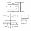 VeeBath Linx Bathroom Vanity Basin Sink Cabinet Unit High Gloss White Soft Close Door Hinges Storage Furniture - 1050mm