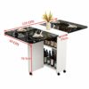 FYTVHVB Folding Dining Table With Wheels Living Room Kitchen Table Furniture