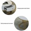 WLKQ Round Coffee Table Tray Decorative Side Table with Drawer Metal Frame and Marble Table Top Side Table with Storage Set of 2 Suitable for Hot