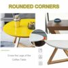 LLLD Modern Nesting Coffee Table Set Of 2 For Living Room Balcony Garden Round Table Plank And Beech Side Table Easy Assembly Strong And Durable