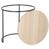 SPRINGOS Loft Round Shape Coffee Table Metal Black Natural Height 46 cm