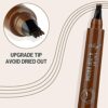 2PCS Eyebrow PenLongLasting BrowWaterproof Eyebrow PencilEyebrow Makeup Natural Professional EyebrowEyebrow Pen with Fork Tip Dark BrownGrey Brow
