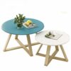 Round Coffee Tables Japanese Style Coffee Table Combination Wooden Inlaid Table Set Side Table For Living Room Bedroom Balcony 9 Colors Color  A