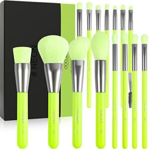 Docolor Makeup Brushes 15Pcs Make Up Brushes Premium Gift Synthetic Kabuki Foundation Brush Blending Face Powder Blush Concealers Eyeshadow Brush