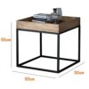 Round Coffee Table Coffee Table Rustic Wood Square Coffee Table for Living Room Side Table with Strong Metal Frame for Living Room Dining Room Co