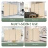 RANTILA 3 Panel Room Divider 6 Ft Tall Folding Privacy Screen Room Dividers Freestanding Room Partition Wall Dividers 102W x 20D x 71H Beige