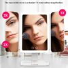EASEHOLD Lighted Vanity Makeup Mirror 2000mAh Rechargeable USB C 1X2X3X Magnifying Mirror with 60 pcs LED Lights 3Color Light Modes Trifold Beaut