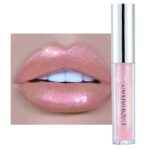 Lip Gloss Metallic Lipstick Glitter Lipgloss NonStick Cup Lipstick Pink LongLasting Lip Gloss Pink Liquid Lipgloss for Shiny And Sparkle 07