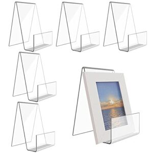 DIBALIYI 6 PCS Acrylic Book Display Stands, Transparent Display Stands, Multi Purpose Artwork Stand Holder for Restaurant Coffee Shop Bookstore,1