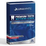 LUNAWHITE Premium Teeth Whitening Strips  28 Non Sensitive Whitening Strips  New Whitening Formula  14 Harmful Free Whitening Sessions  Professio