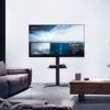 One For All Solid Universal Cantilever TV Stand with shelf Screen Size 32-70”- LCD/LED/Plasma/OLED/QLED TVs – 90° Swivel and 15° tilt - Height ad