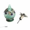 YU FENG Vintage Glass Perfume Bottle with Green Butterfly Empty Refillable Decorative Fragrance Bottle