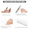 Fuuner Bird Spikes for Pigeons,15pcs 304 Stainless Steel bird deterrent spikes,for Fence Wall Spikes Garden Security Anti Climb,Small Birds scare