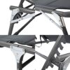 Homecall XXL Aluminium Sun Lounger with Sun Roof Three-Legged Beach bed 200x70 cm Maximum Load 150 kg, Grey textilene, Quick Dry Foam