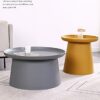 GFHLP Tea Table Round Coffee Table Modern Small Apartment Bay Window Balcony Table Combination Living Room Side Table Color  White Size  46  50cm