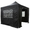 All Seasons Gazebos 3x3m Heavy Duty Fully Waterproof Pop up Gazebo With 4 Side Walls and Accessory Pack - Black