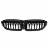QWASZX Car Front Kidney Grille Grill, for B M W 3 Series G20 2019, Carbon Fiber Racing Bumper Radiator Mesh Mask Grilles Trim Cover Black